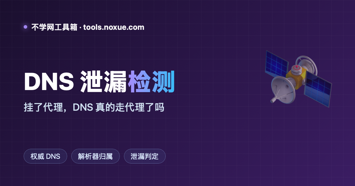 Featured image for DNS 泄漏检测：挂了代理，你的 DNS 请求真的走代理了吗？